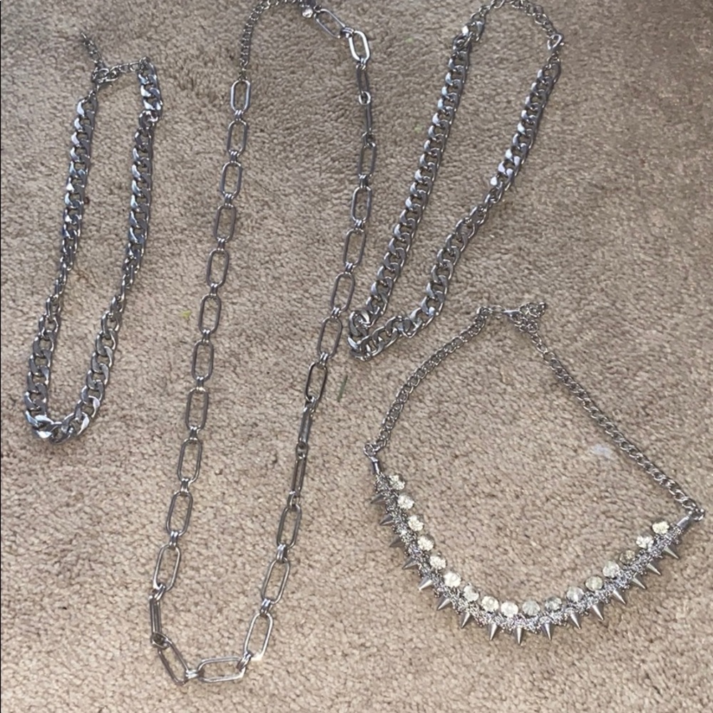 Set of chain link necklaces and one bracelet